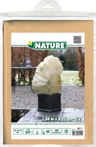 Nature Winterafdekhoes Met Koord Beige Ø75cmx1,50m 50 G/m² Set à 2 Stuks 3 Nature Winterafdekhoes Met Koord Beige Ø75cmx1,50m 50 G/m² Set à 2 Stuks