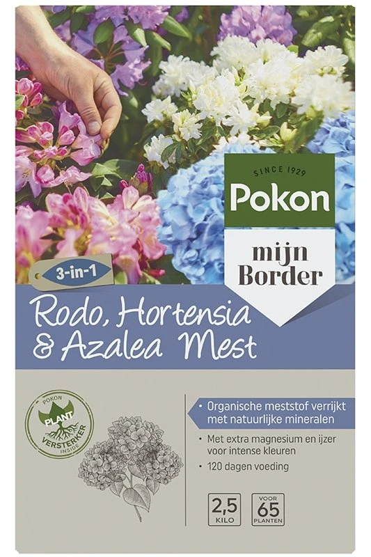 Pokon Rhododendron, Hortensia & Azalea Mest 2,5kg 3 Pokon Rhododendron, Hortensia & Azalea Mest 2,5kg